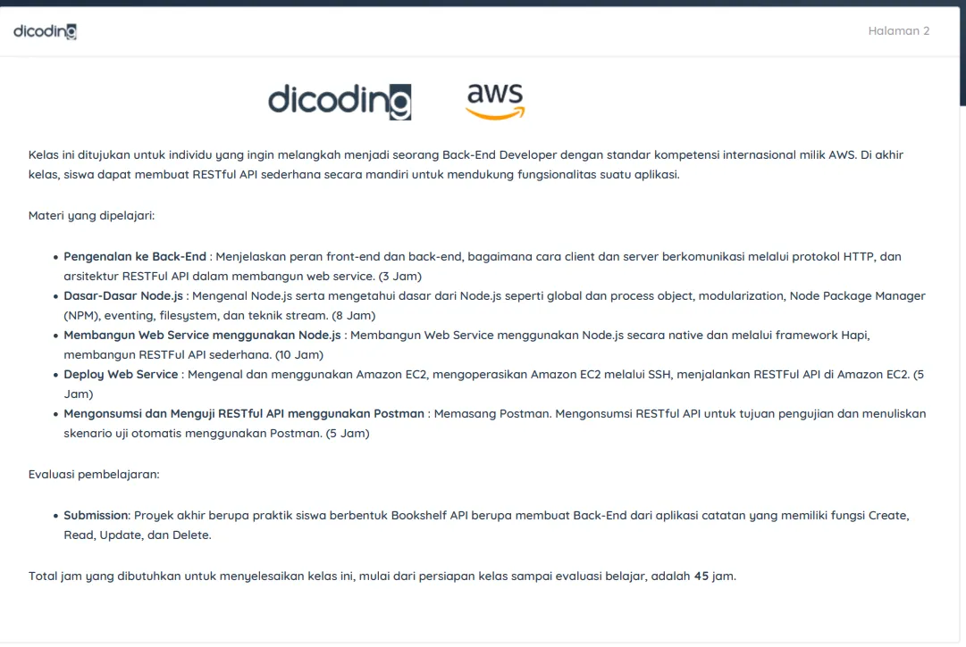 Dicoding Back-End JavaScript