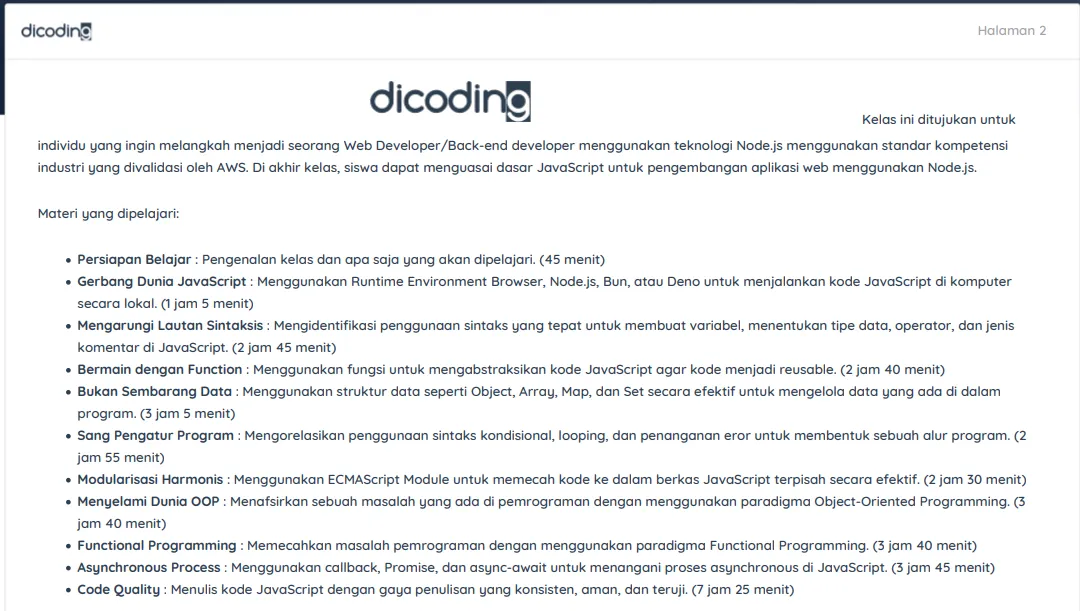 Dicoding JavaScript